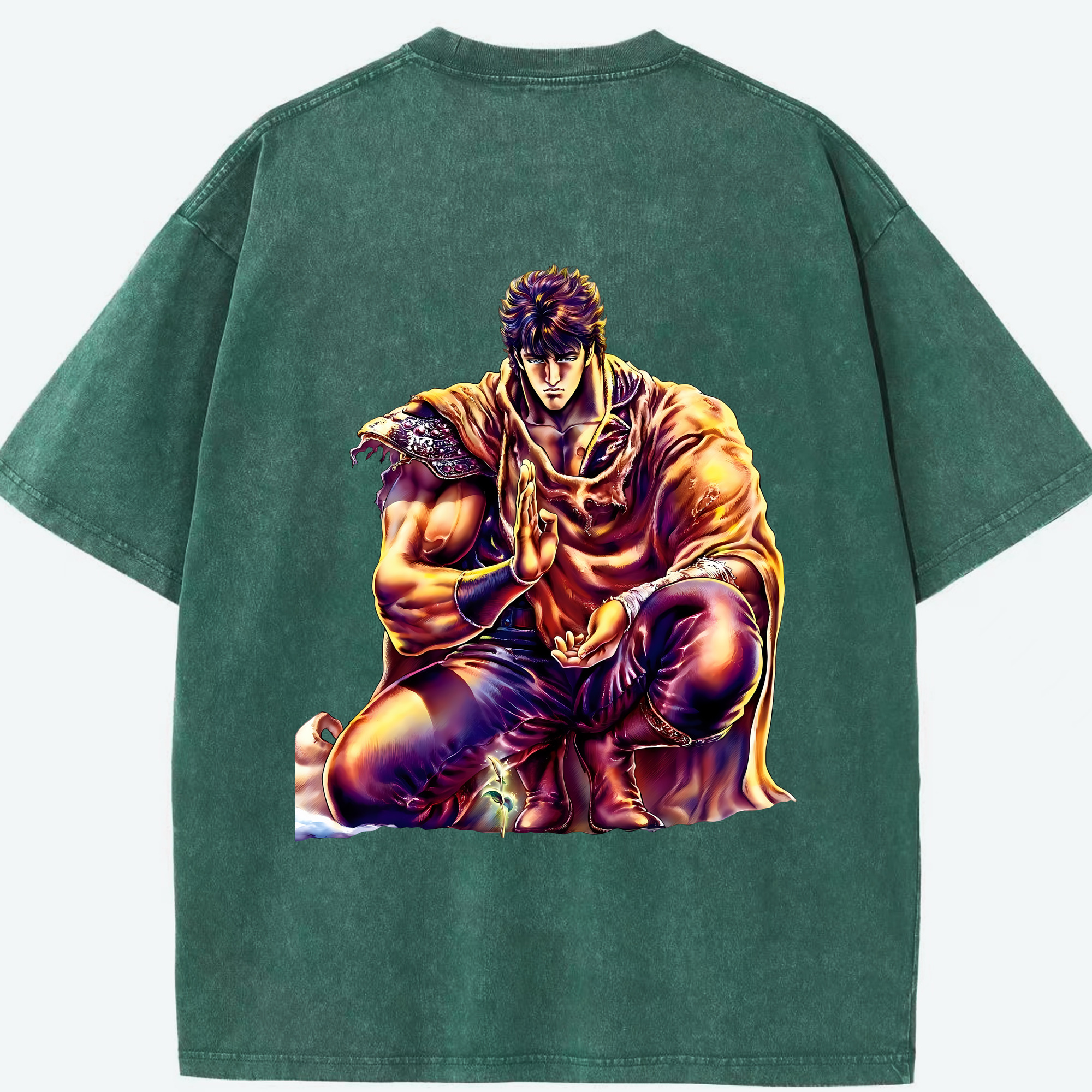 （画像用） 北斗の拳 Fist of the North Star 綿100% ヴィンテージ風 半袖Tシャツ（背面プリント）